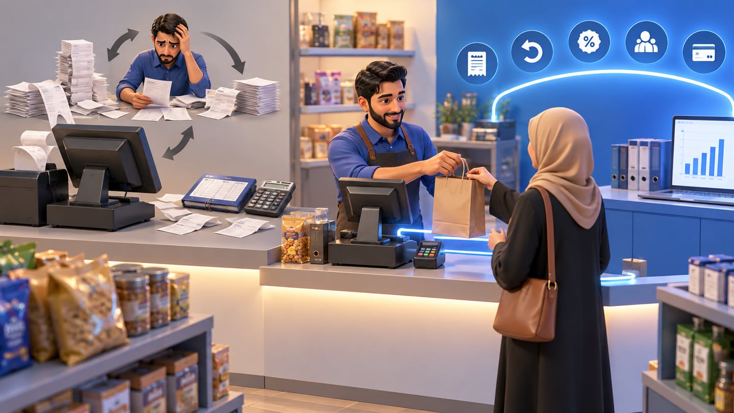 3D illustration of why pos and accounting should not be separate for Arabic Accounting Software in Iraq: Practical Buyer Guide