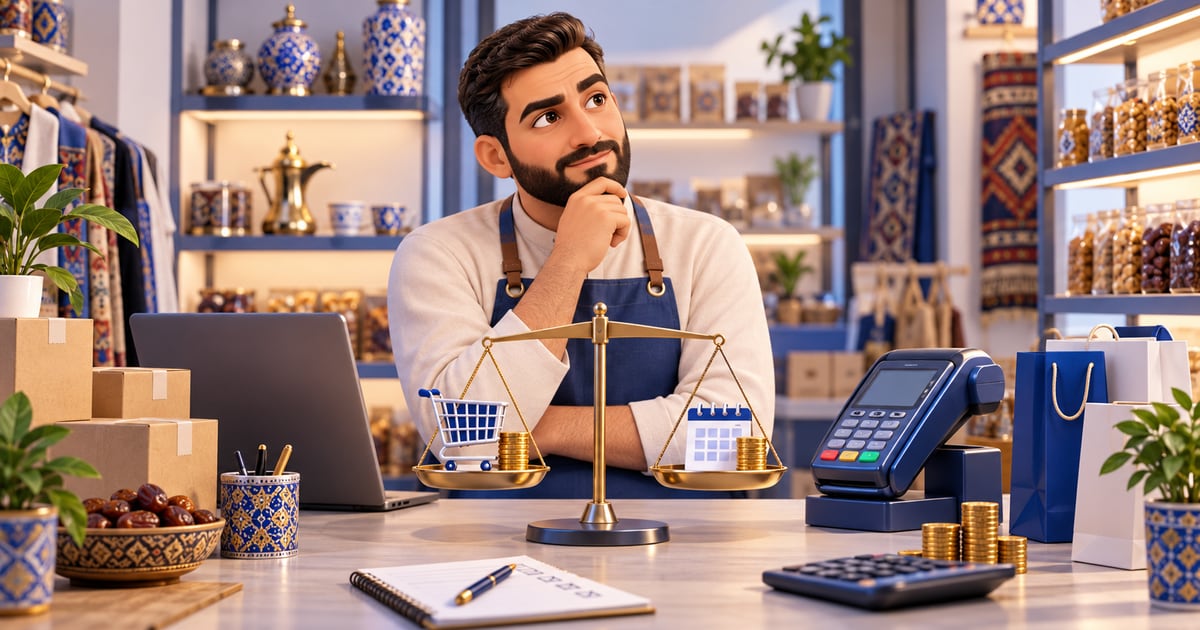 3D scene illustrating No Commission or Monthly Subscription? How to Compare POS Costs and its day-to-day business workflow