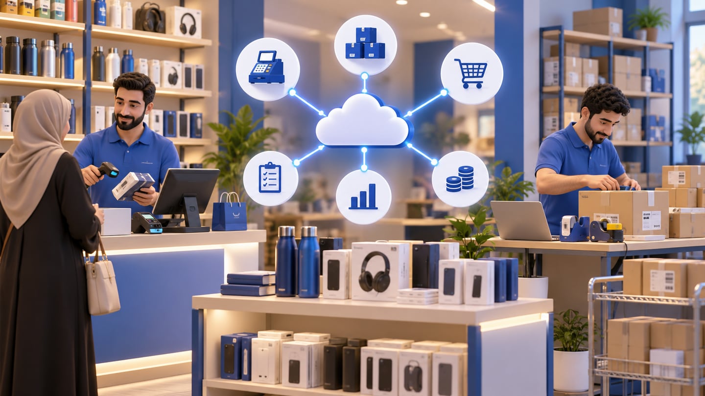 3D illustration of connect online orders with cashier stock for Online Store Basra: How Iraq Shops Can Sell Smarter
