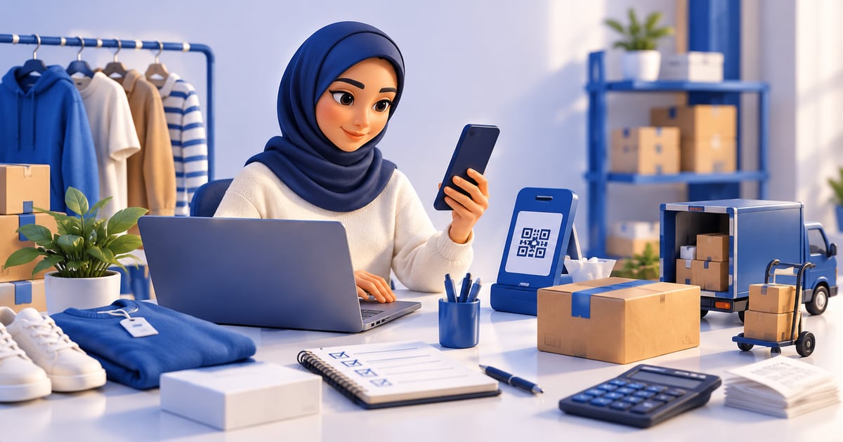 مشهد ثلاثي الأبعاد يوضح زين كاش للمتاجر في العراق: كيف تجهز متجرك للدفع الإلكتروني؟ ومعدات العمل المرتبطة به